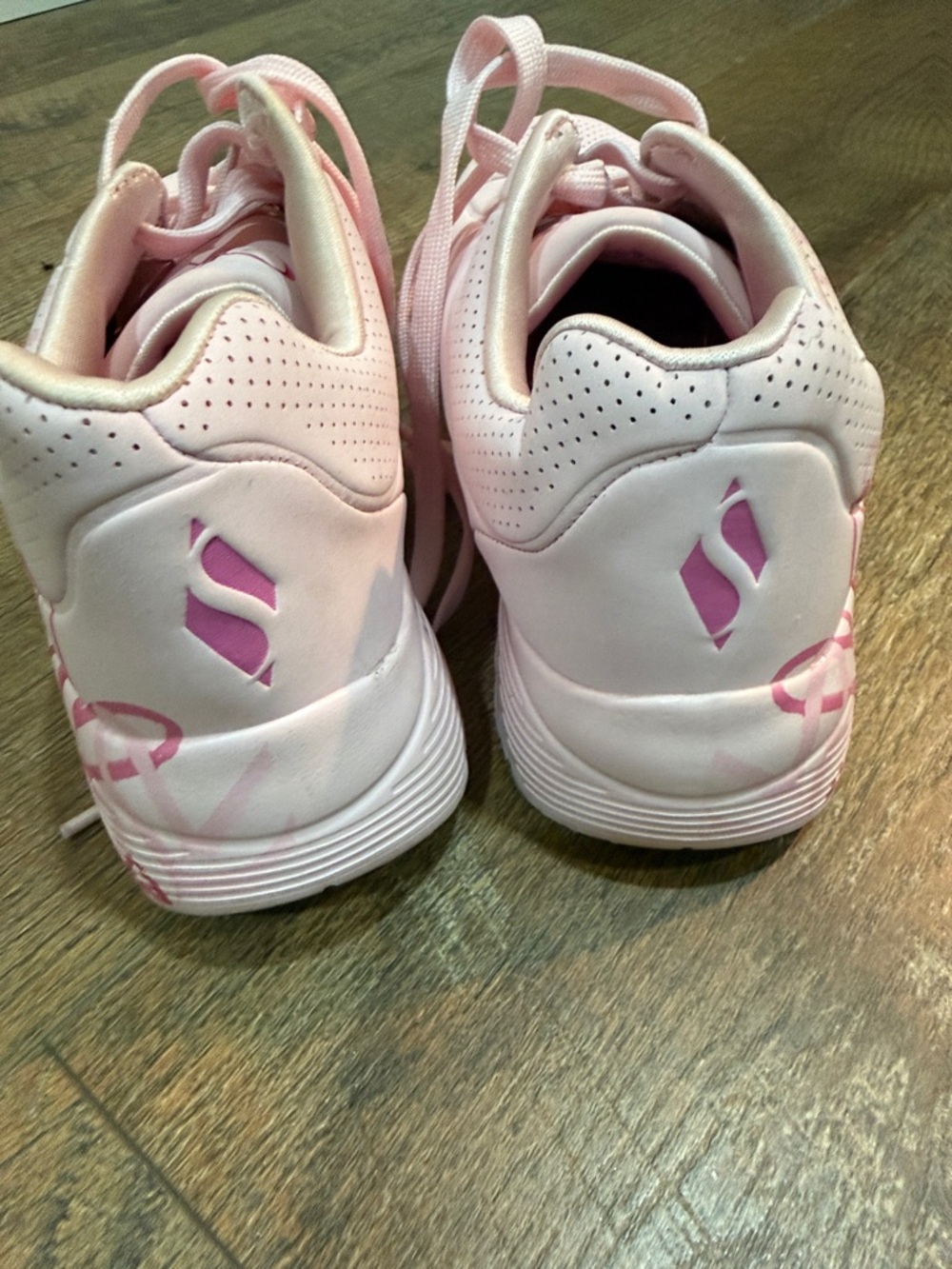 Skechers Pink and White Women's Athletic Sneakers - Picture 4 of 5